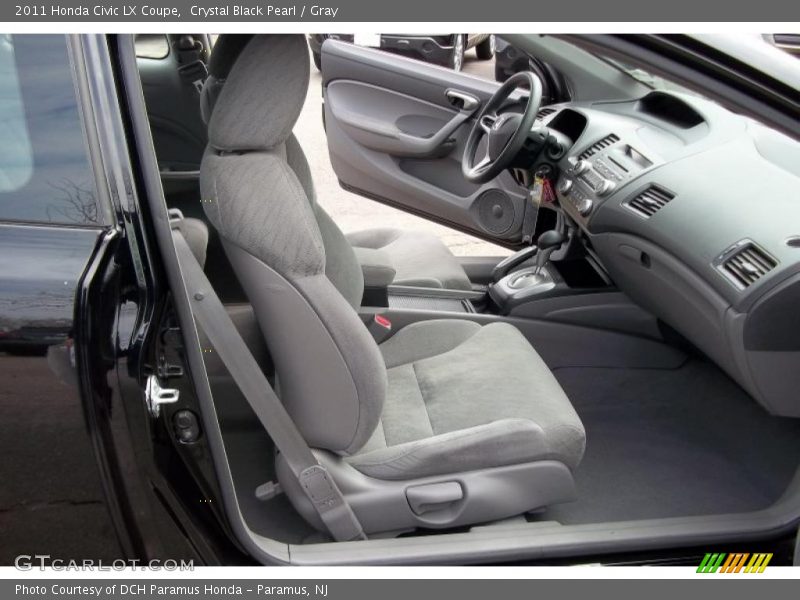Crystal Black Pearl / Gray 2011 Honda Civic LX Coupe