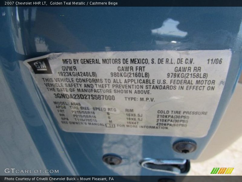 Golden Teal Metallic / Cashmere Beige 2007 Chevrolet HHR LT