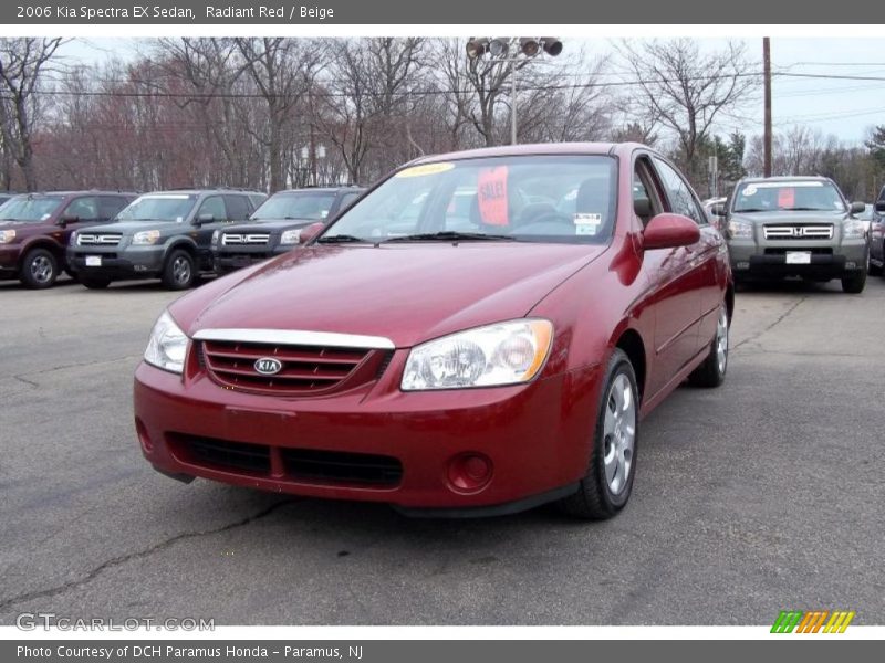 Radiant Red / Beige 2006 Kia Spectra EX Sedan