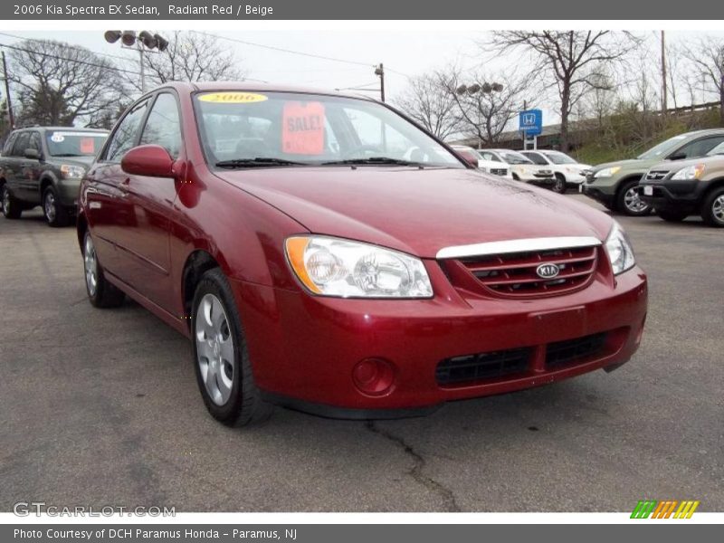 Radiant Red / Beige 2006 Kia Spectra EX Sedan
