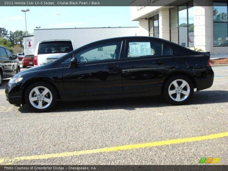 Crystal Black Pearl / Black 2011 Honda Civic LX-S Sedan