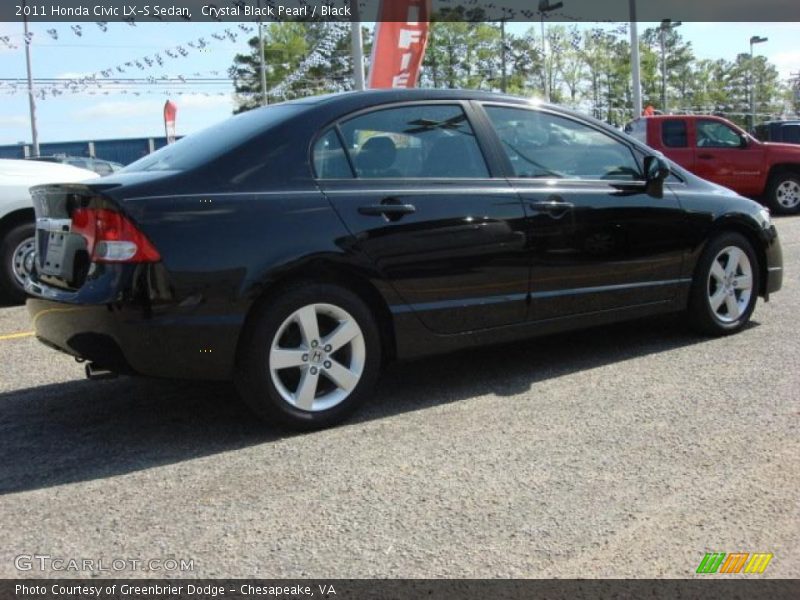 Crystal Black Pearl / Black 2011 Honda Civic LX-S Sedan