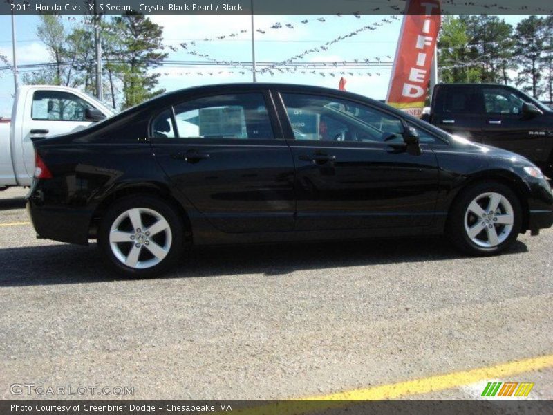 Crystal Black Pearl / Black 2011 Honda Civic LX-S Sedan