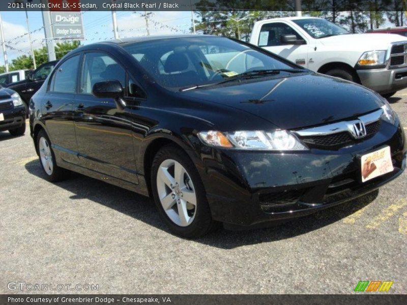 Crystal Black Pearl / Black 2011 Honda Civic LX-S Sedan