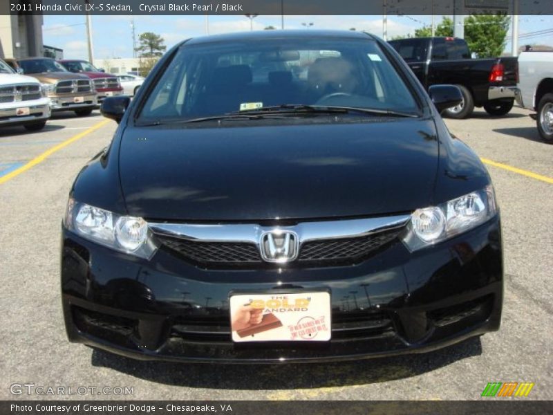Crystal Black Pearl / Black 2011 Honda Civic LX-S Sedan