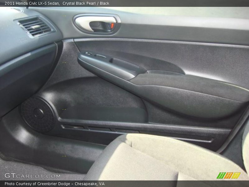 Crystal Black Pearl / Black 2011 Honda Civic LX-S Sedan