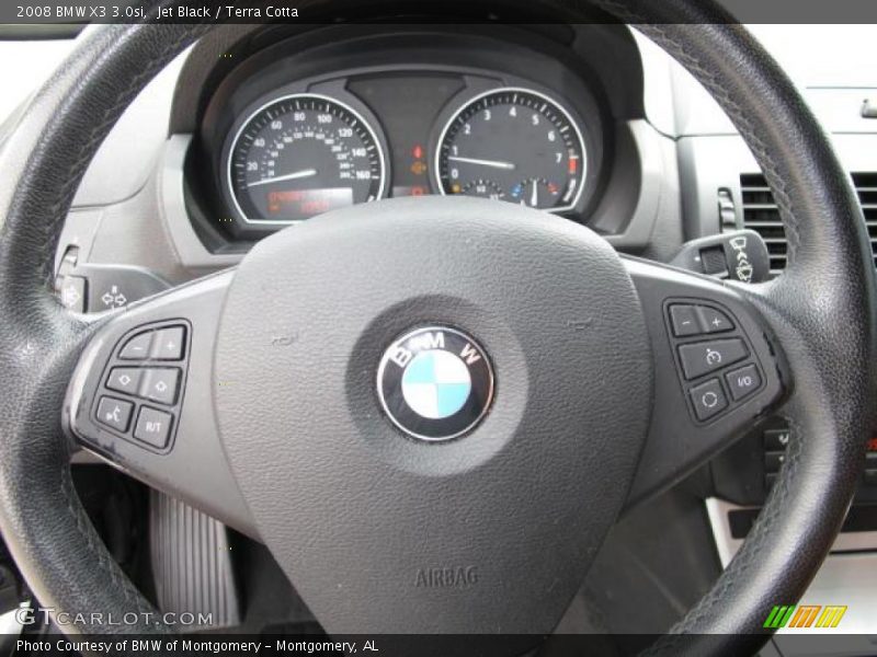 Jet Black / Terra Cotta 2008 BMW X3 3.0si