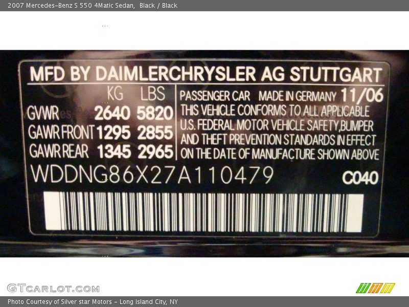 Black / Black 2007 Mercedes-Benz S 550 4Matic Sedan