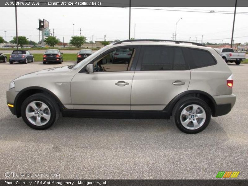 Platinum Bronze Metallic / Beige 2008 BMW X3 3.0si
