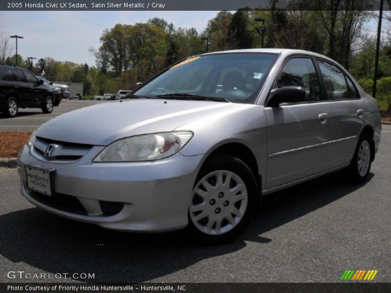 Satin Silver Metallic / Gray 2005 Honda Civic LX Sedan