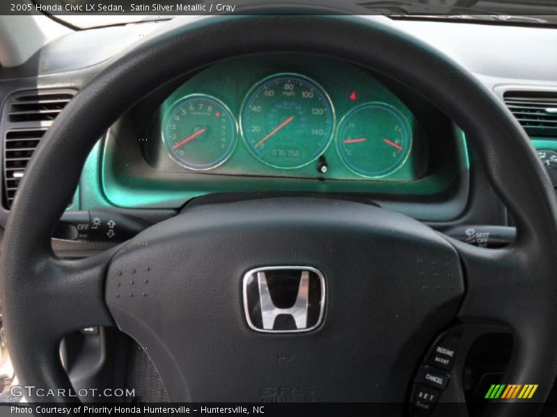 Satin Silver Metallic / Gray 2005 Honda Civic LX Sedan