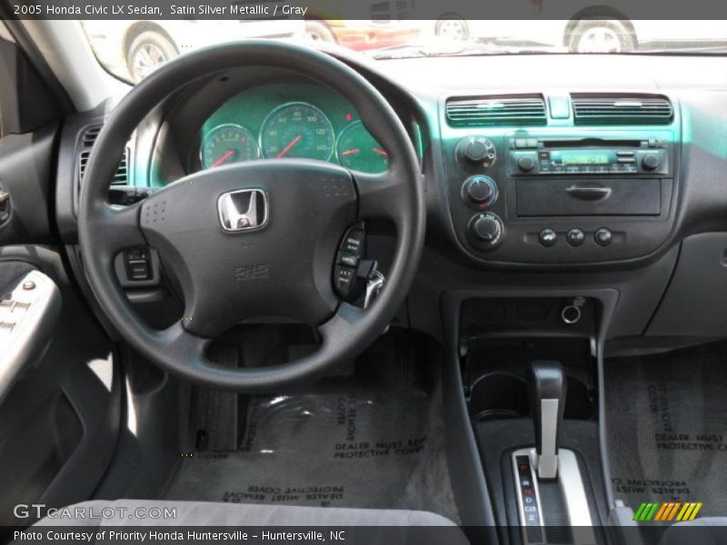 Satin Silver Metallic / Gray 2005 Honda Civic LX Sedan