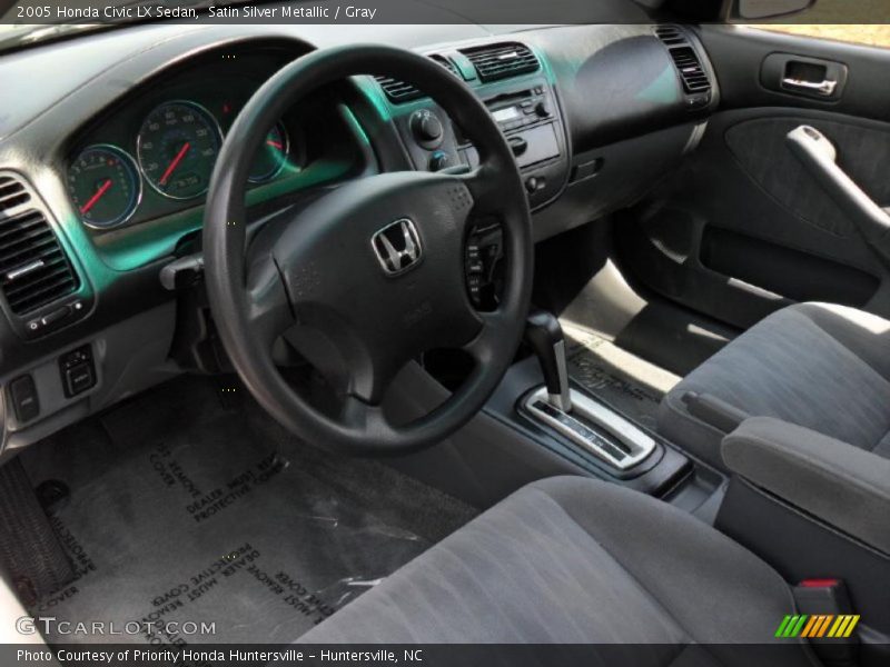 Satin Silver Metallic / Gray 2005 Honda Civic LX Sedan