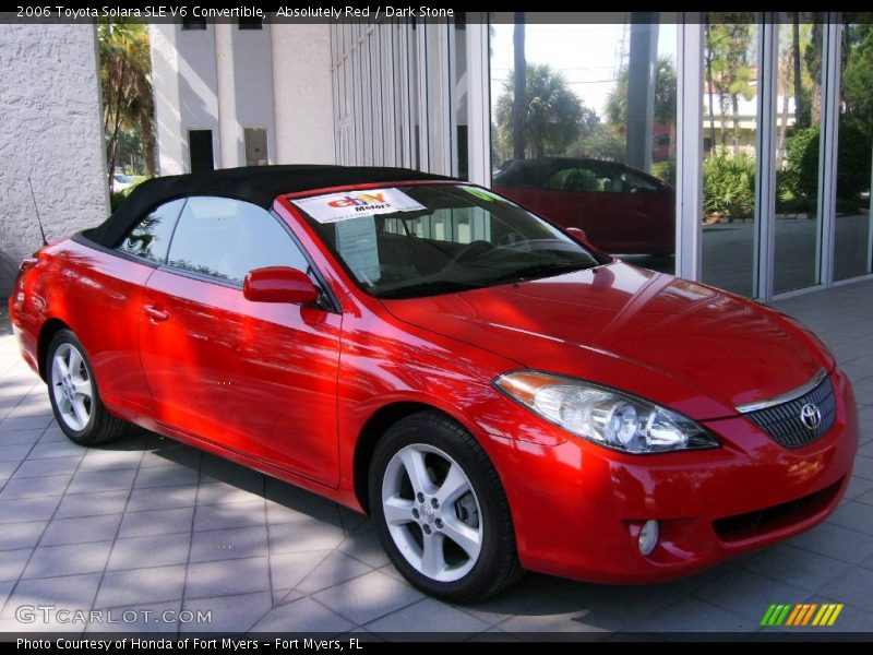 Absolutely Red / Dark Stone 2006 Toyota Solara SLE V6 Convertible