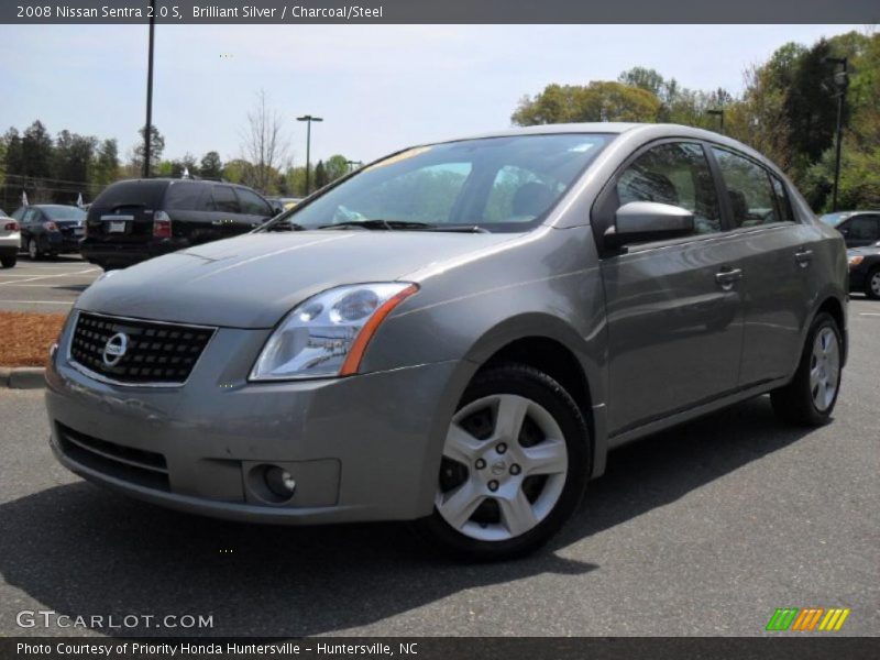 Brilliant Silver / Charcoal/Steel 2008 Nissan Sentra 2.0 S