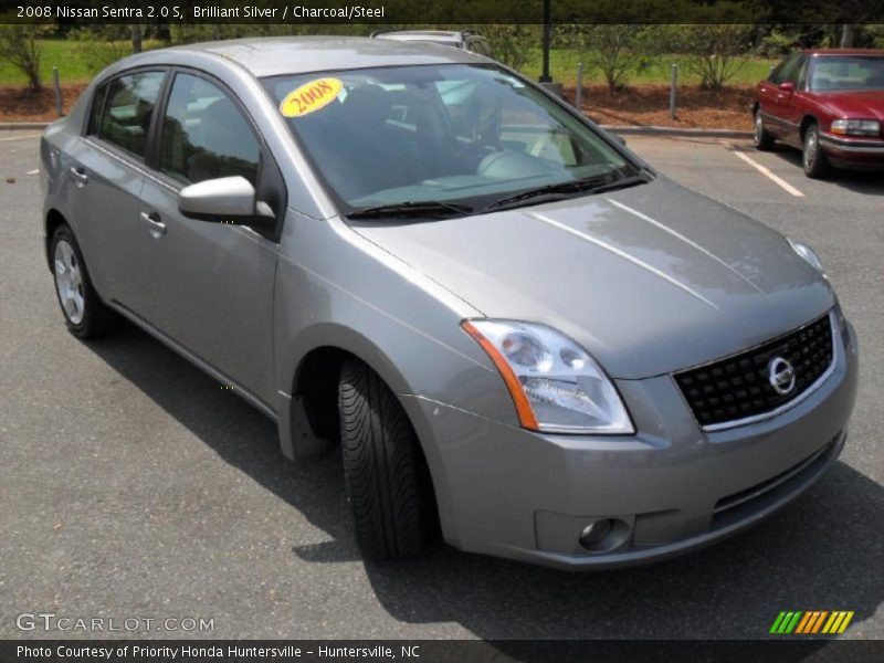 Brilliant Silver / Charcoal/Steel 2008 Nissan Sentra 2.0 S