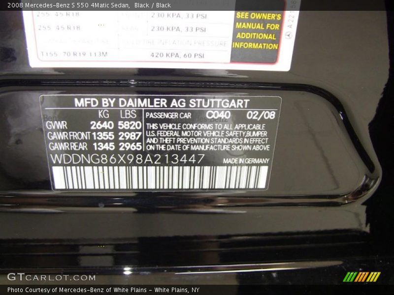 Black / Black 2008 Mercedes-Benz S 550 4Matic Sedan