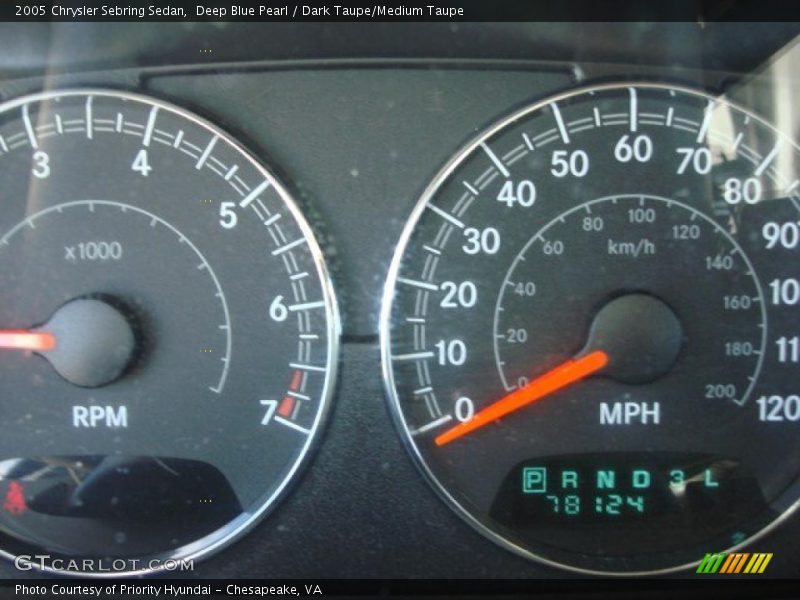 Deep Blue Pearl / Dark Taupe/Medium Taupe 2005 Chrysler Sebring Sedan