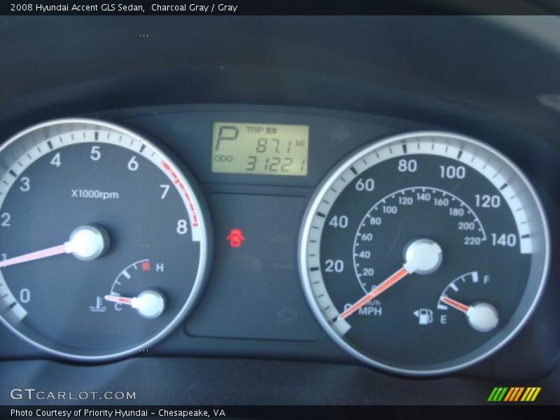 Charcoal Gray / Gray 2008 Hyundai Accent GLS Sedan