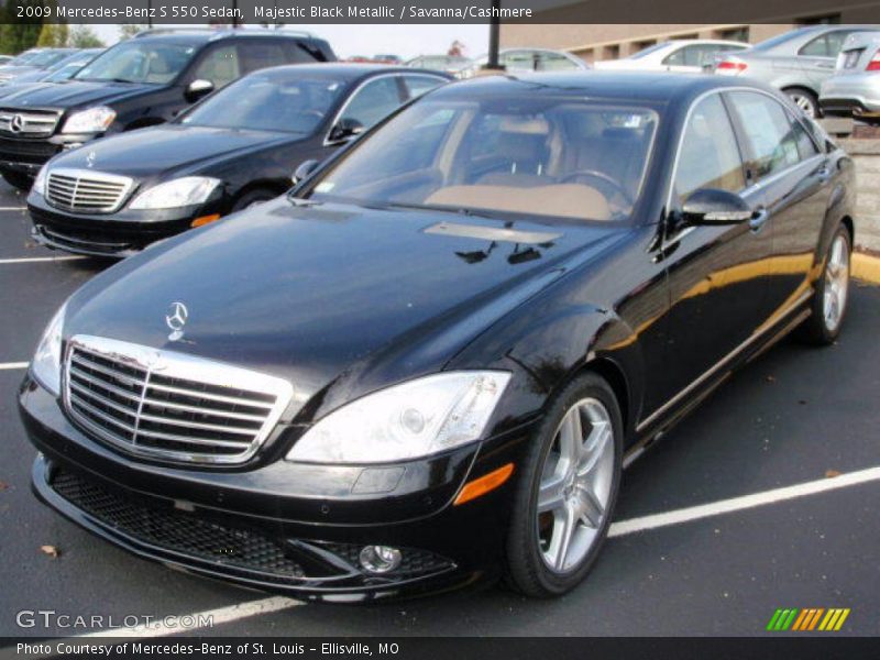 Majestic Black Metallic / Savanna/Cashmere 2009 Mercedes-Benz S 550 Sedan