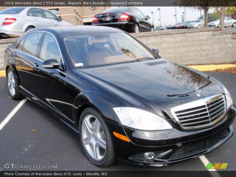 Majestic Black Metallic / Savanna/Cashmere 2009 Mercedes-Benz S 550 Sedan