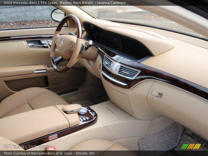 Majestic Black Metallic / Savanna/Cashmere 2009 Mercedes-Benz S 550 Sedan