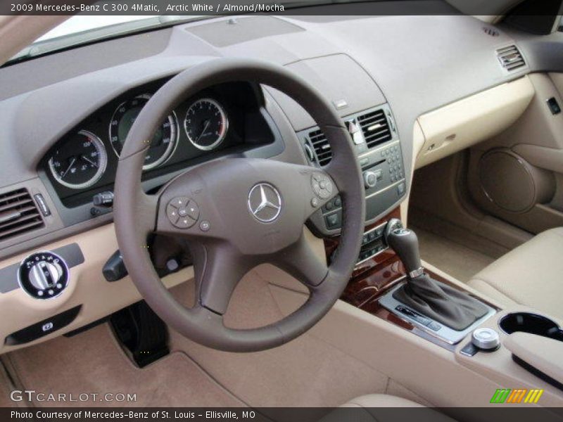 Arctic White / Almond/Mocha 2009 Mercedes-Benz C 300 4Matic