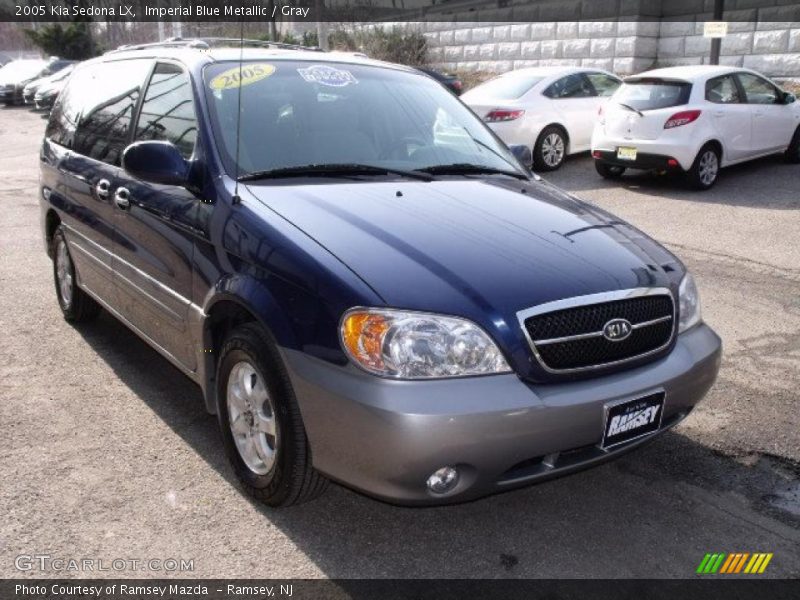 Imperial Blue Metallic / Gray 2005 Kia Sedona LX