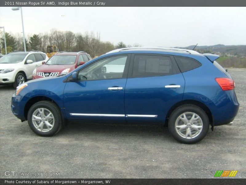 Indigo Blue Metallic / Gray 2011 Nissan Rogue SV AWD