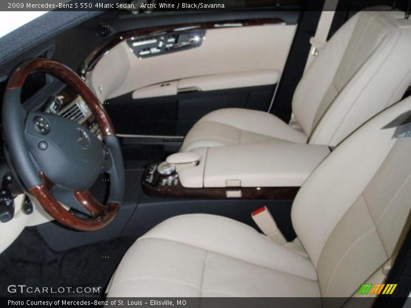 Arctic White / Black/Savanna 2009 Mercedes-Benz S 550 4Matic Sedan