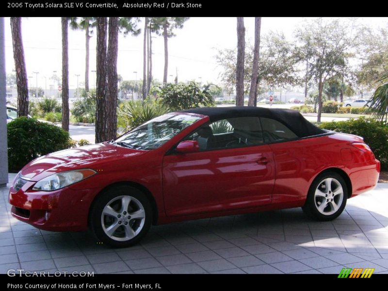 Absolutely Red / Dark Stone 2006 Toyota Solara SLE V6 Convertible