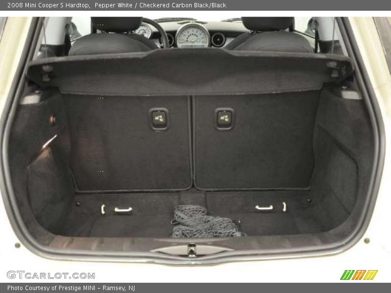 Pepper White / Checkered Carbon Black/Black 2008 Mini Cooper S Hardtop