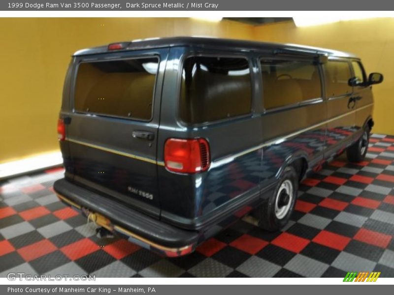 Dark Spruce Metallic / Mist Gray 1999 Dodge Ram Van 3500 Passenger