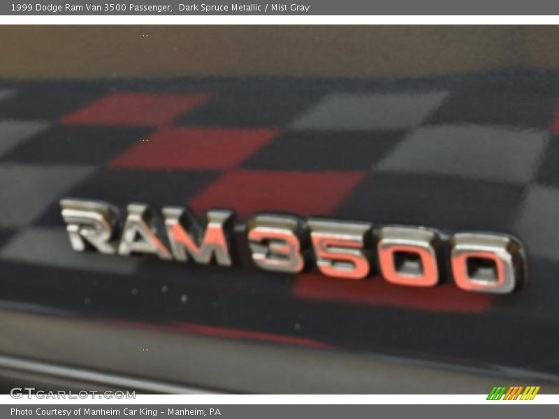 Dark Spruce Metallic / Mist Gray 1999 Dodge Ram Van 3500 Passenger