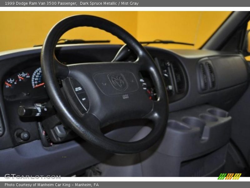 Dark Spruce Metallic / Mist Gray 1999 Dodge Ram Van 3500 Passenger