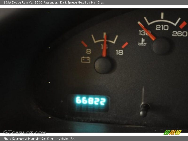 Dark Spruce Metallic / Mist Gray 1999 Dodge Ram Van 3500 Passenger