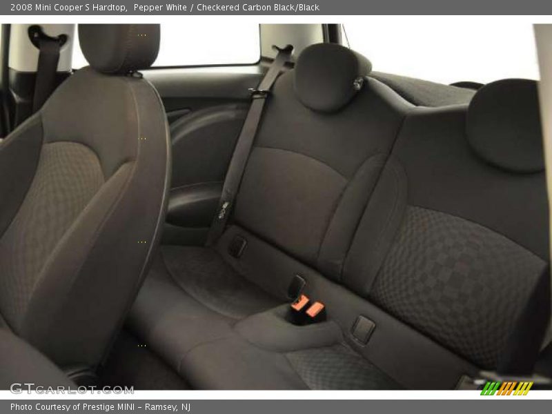 Pepper White / Checkered Carbon Black/Black 2008 Mini Cooper S Hardtop