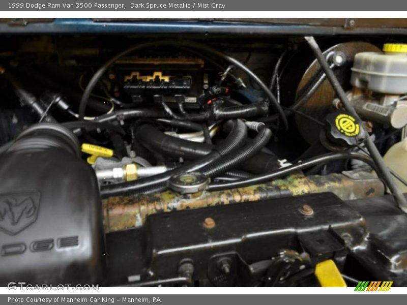Dark Spruce Metallic / Mist Gray 1999 Dodge Ram Van 3500 Passenger