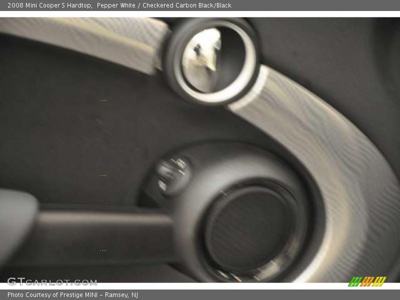 Pepper White / Checkered Carbon Black/Black 2008 Mini Cooper S Hardtop