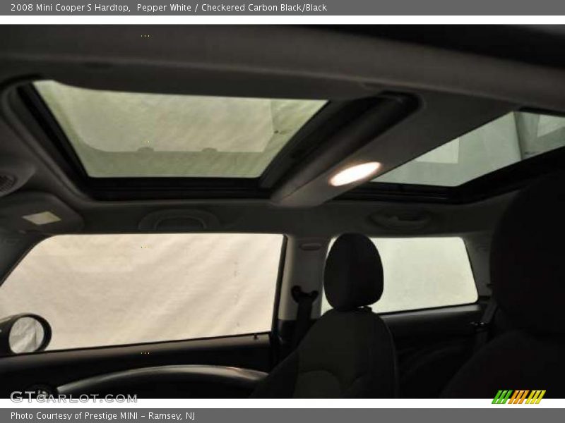 Pepper White / Checkered Carbon Black/Black 2008 Mini Cooper S Hardtop