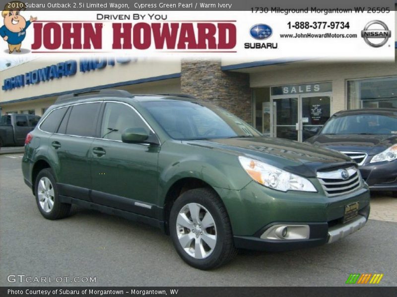 Cypress Green Pearl / Warm Ivory 2010 Subaru Outback 2.5i Limited Wagon