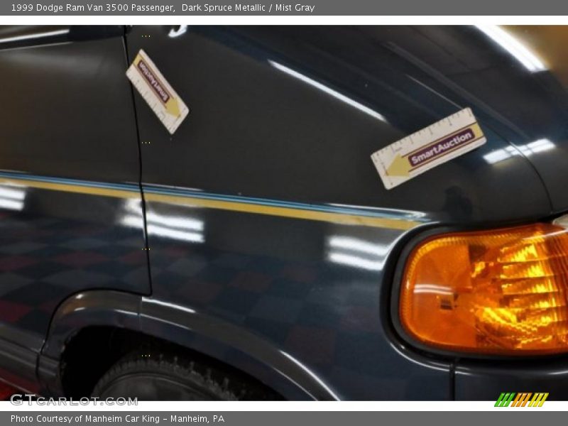 Dark Spruce Metallic / Mist Gray 1999 Dodge Ram Van 3500 Passenger