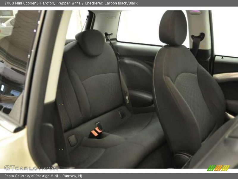Pepper White / Checkered Carbon Black/Black 2008 Mini Cooper S Hardtop