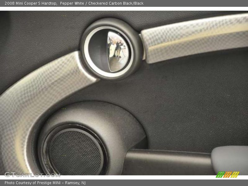 Pepper White / Checkered Carbon Black/Black 2008 Mini Cooper S Hardtop