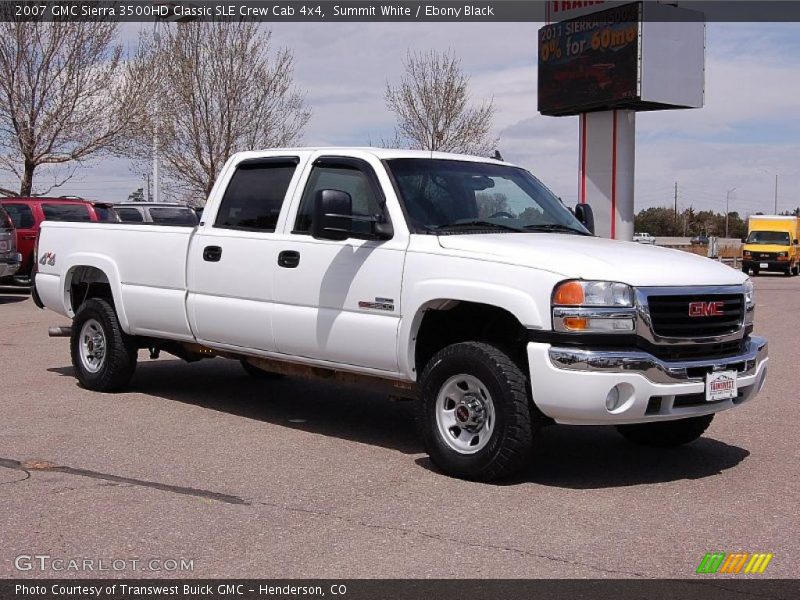 Summit White / Ebony Black 2007 GMC Sierra 3500HD Classic SLE Crew Cab 4x4