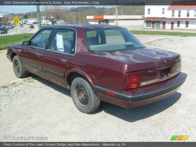 Dark Red Metallic / Gray 1991 Oldsmobile Cutlass Ciera SL Sedan