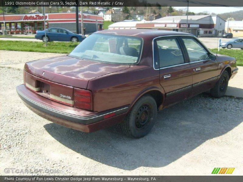 Dark Red Metallic / Gray 1991 Oldsmobile Cutlass Ciera SL Sedan