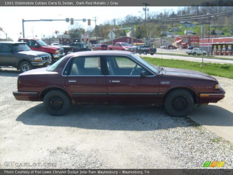 Dark Red Metallic / Gray 1991 Oldsmobile Cutlass Ciera SL Sedan