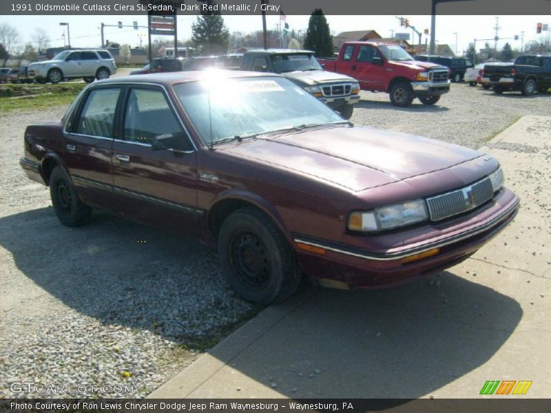 Dark Red Metallic / Gray 1991 Oldsmobile Cutlass Ciera SL Sedan