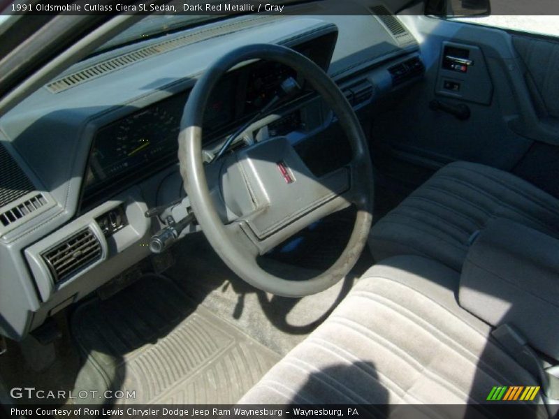 Dark Red Metallic / Gray 1991 Oldsmobile Cutlass Ciera SL Sedan